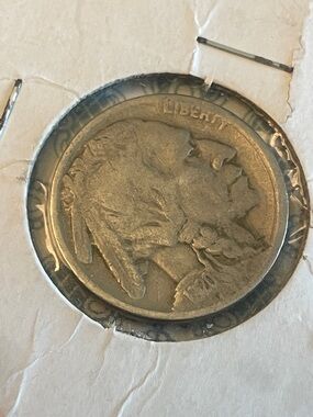 Buffalo Nickel 1920 US Indian Head Nickel - Silver error LIBERTY coin